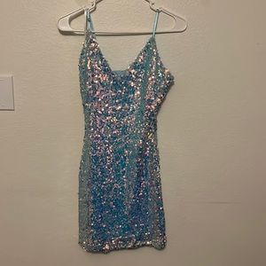 Windsor teal sequin dress. Size small